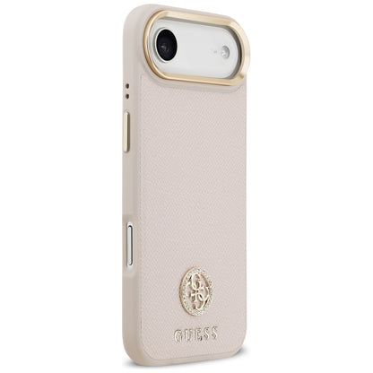 Husa MagSafe pentru Apple iPhone 17 Air, Guess, Grained Strass Logo, Roz