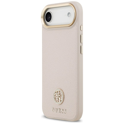 Husa MagSafe pentru Apple iPhone 17 Air, Guess, Grained Strass Logo, Roz