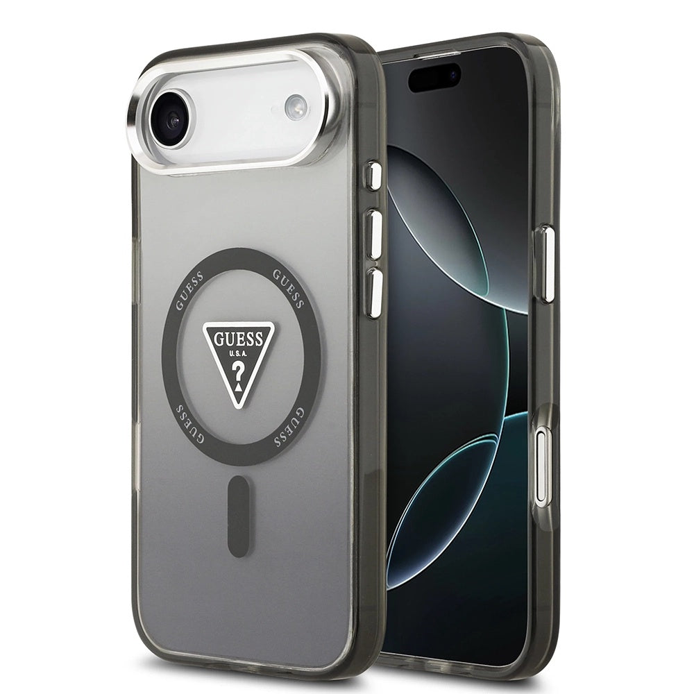 Husa MagSafe pentru Apple iPhone 17 Air, Guess, IML Gradient Triangle Logo, Neagra