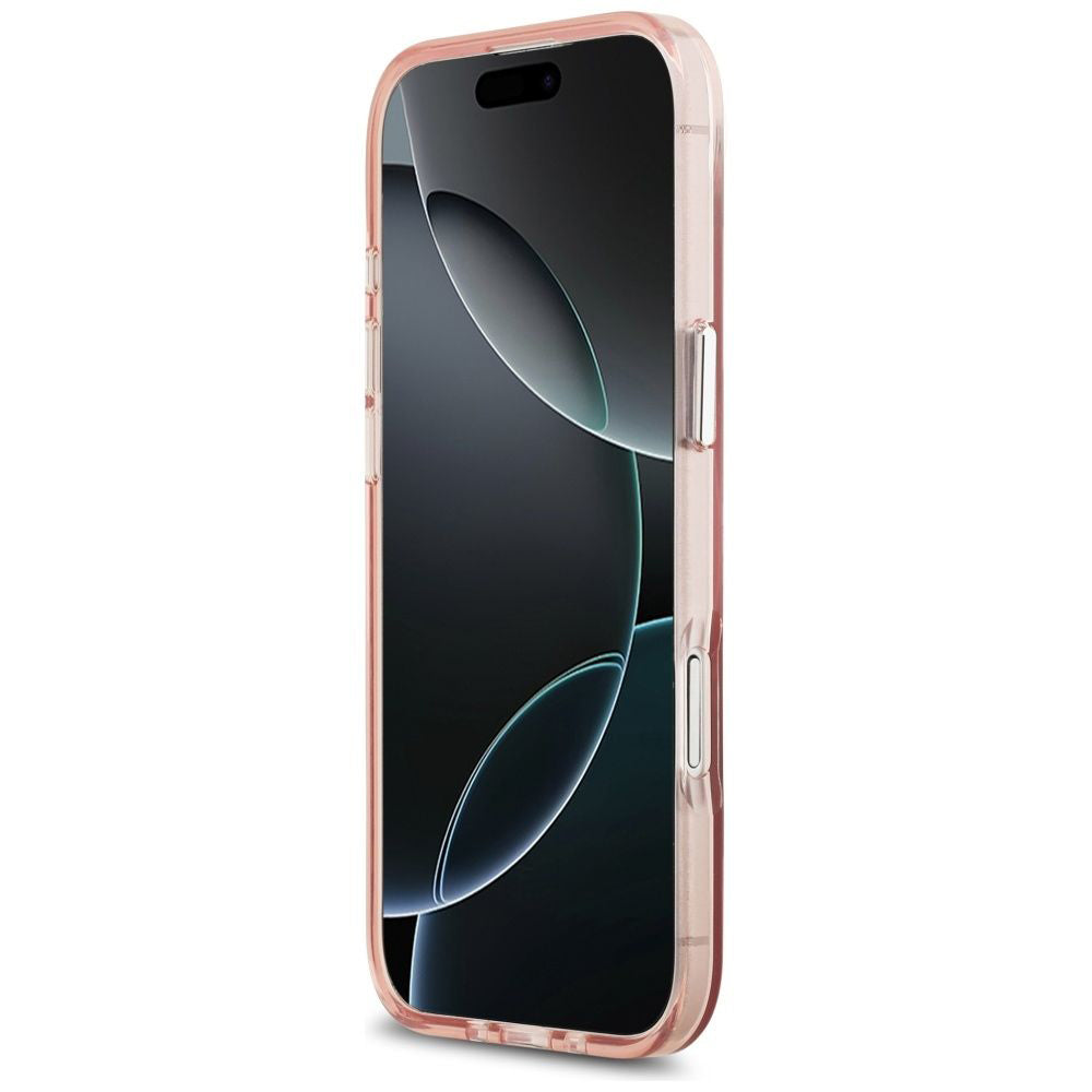 Husa MagSafe pentru Apple iPhone 17 Air, Guess, IML Gradient Triangle Logo, Roz