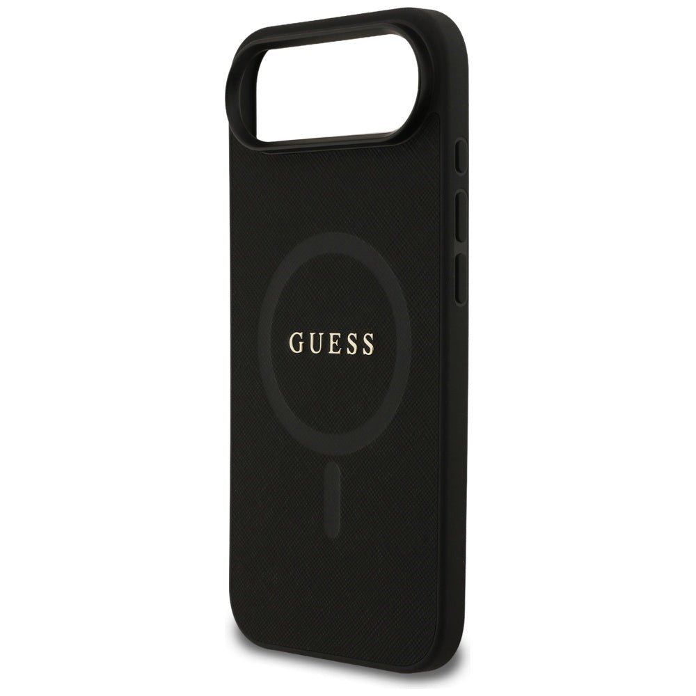 Husa MagSafe pentru Apple iPhone 17 Air, Guess, Saffiano Classic Logo, Neagra