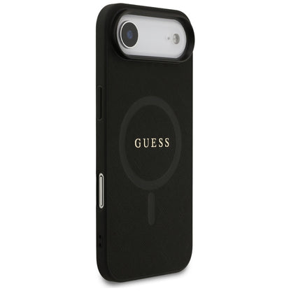 Husa MagSafe pentru Apple iPhone 17 Air, Guess, Saffiano Classic Logo, Neagra