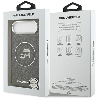 Husa MagSafe pentru Apple iPhone 17 Air, Karl Lagerfeld, IML Glitter Karl & Choupette`s Heads, Neagra