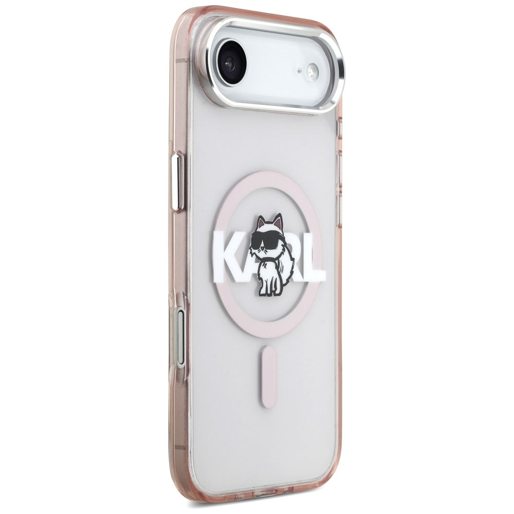 Husa MagSafe pentru Apple iPhone 17 Air, Karl Lagerfeld, IML Sketch Logo Choupette, Roz