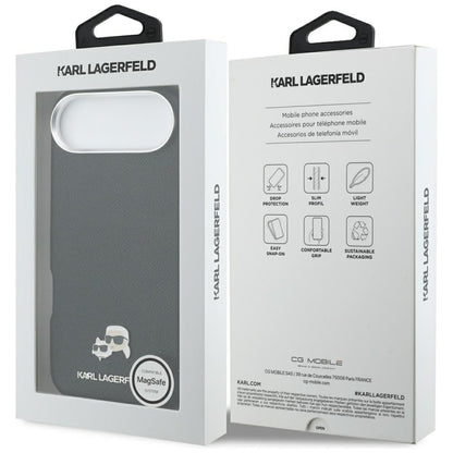 Husa MagSafe pentru Apple iPhone 17 Air, Karl Lagerfeld, Karl & Choupette Head's Pin, Neagra