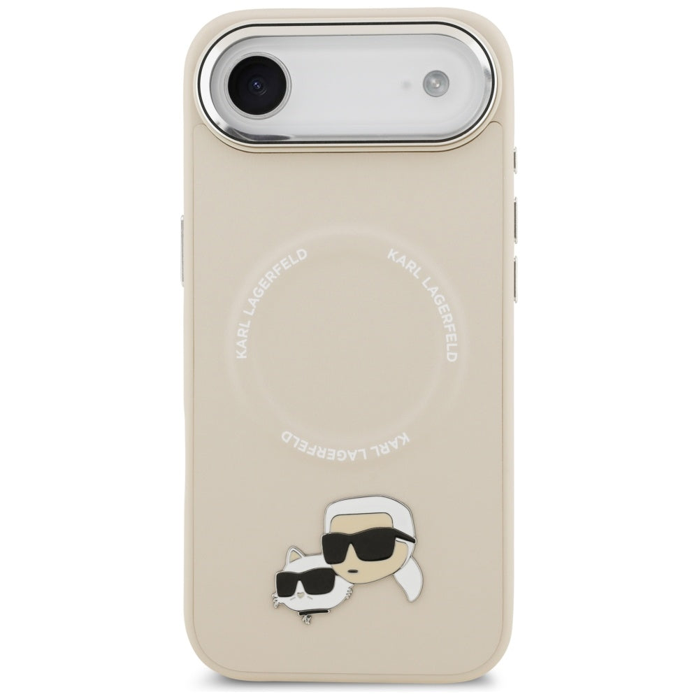 Husa MagSafe pentru Apple iPhone 17 Air, Karl Lagerfeld, Karl & Choupette Pins, Bej