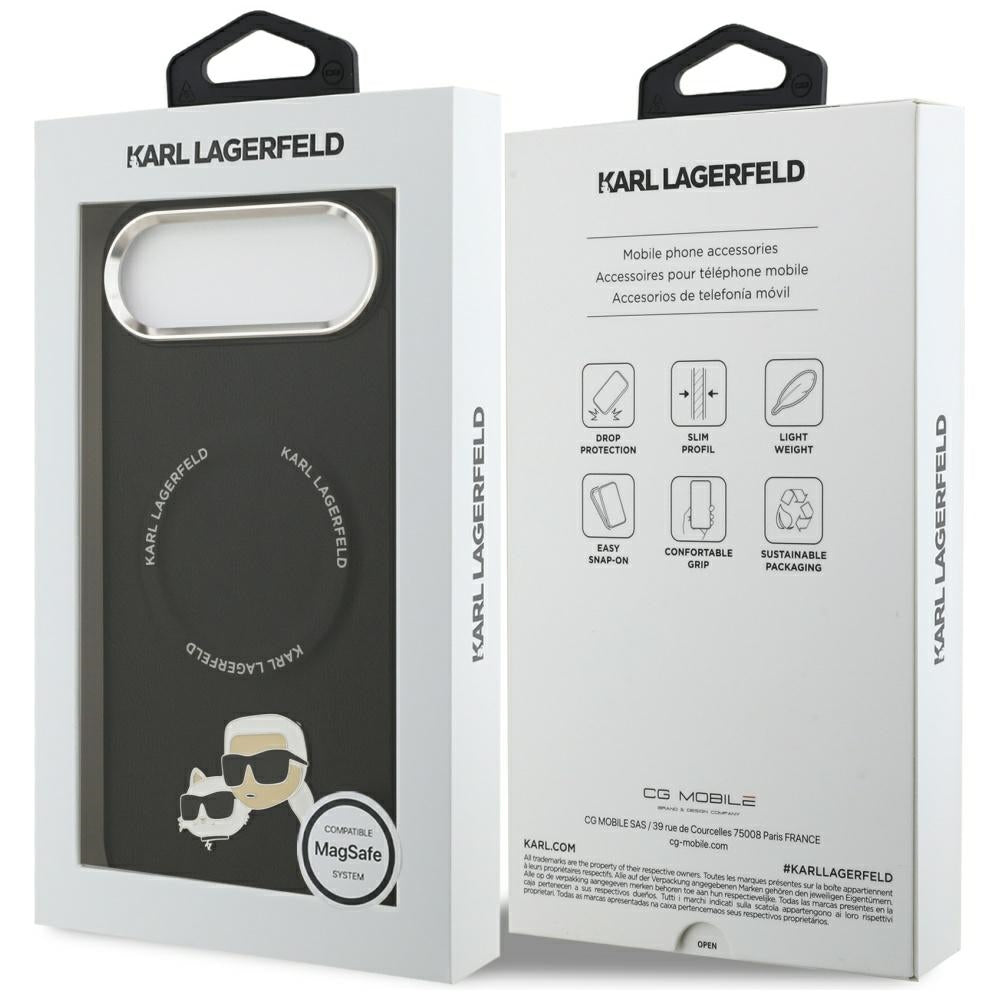 Husa MagSafe pentru Apple iPhone 17 Air, Karl Lagerfeld, Karl & Choupette Pins, Neagra