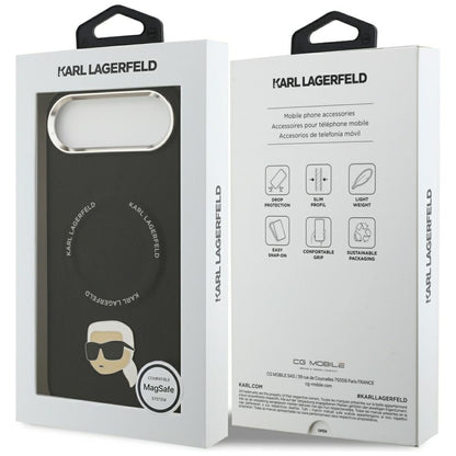 Husa MagSafe pentru Apple iPhone 17 Air, Karl Lagerfeld, Karl Pin, Neagra