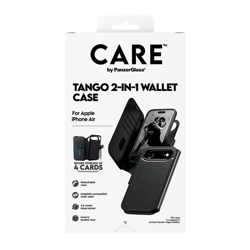 Husa MagSafe pentru Apple iPhone 17 Air, PanzerGlass, Care Feature Tango Two-in-One, Neagra