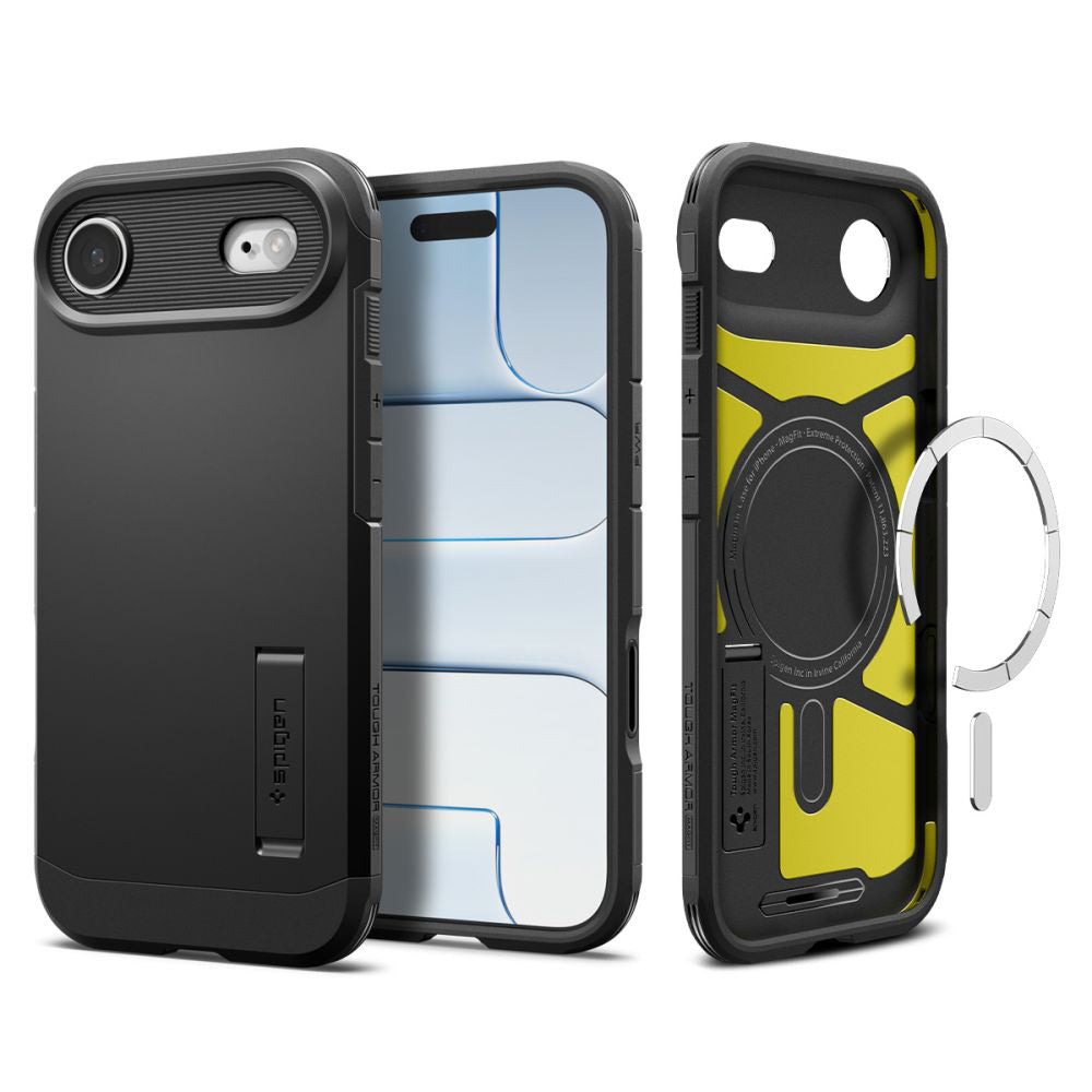 Husa MagSafe pentru Apple iPhone 17 Air, Spigen, Tough Armor T, Neagra