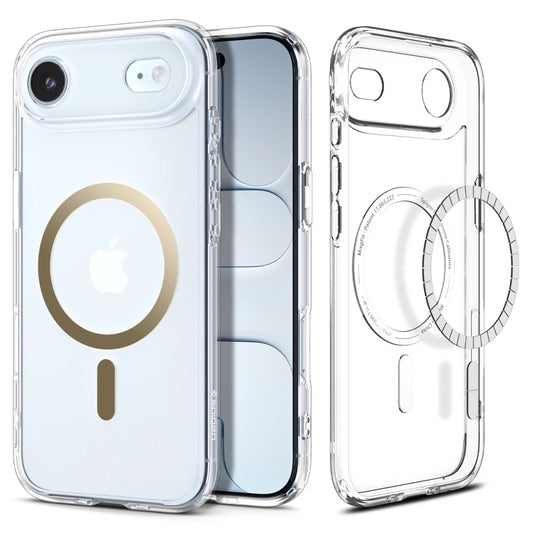 Husa MagSafe pentru Apple iPhone 17 Air, Spigen, Ultra Hybrid, Aurie Transparenta