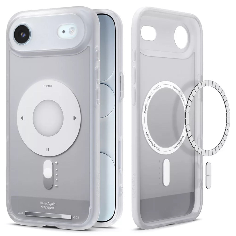 Husa MagSafe pentru Apple iPhone 17 Air, Spigen, Ultra Hybrid Classic, Argintie