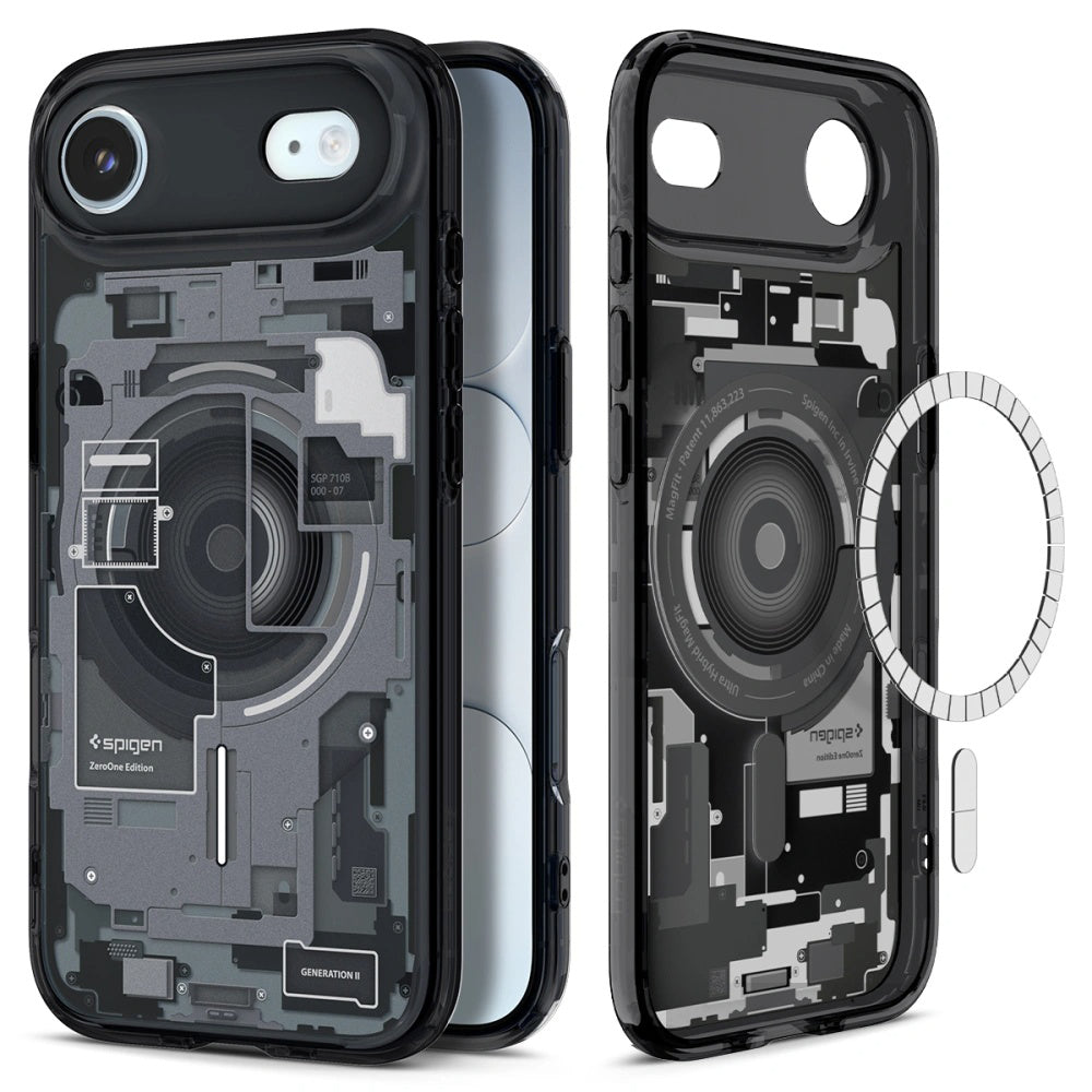 Husa MagSafe pentru Apple iPhone 17 Air, Spigen, Ultra Hybrid Zero One, Neagra