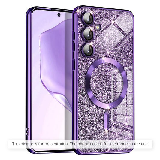 Husa MagSafe pentru Apple iPhone 17 Air, Techsuit, Luxury Glitter, Mov Inchis