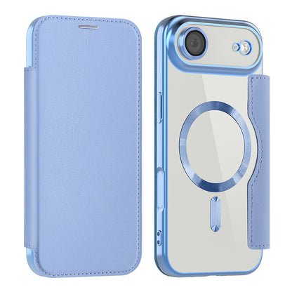 Husa MagSafe pentru Apple iPhone 17 Air, Techsuit, SmartMag Book, Bleu