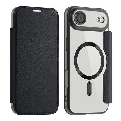 Husa MagSafe pentru Apple iPhone 17 Air, Techsuit, SmartMag Book, Neagra