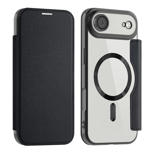 Husa MagSafe pentru Apple iPhone 17 Air, Techsuit, SmartMag Book, Neagra