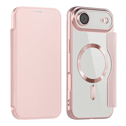 Husa MagSafe pentru Apple iPhone 17 Air, Techsuit, SmartMag Book, Roz