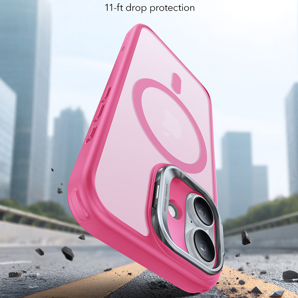 Husa MagSafe pentru Apple iPhone 17, ESR, Classic Hybrid Kickstand, Roz Satinata