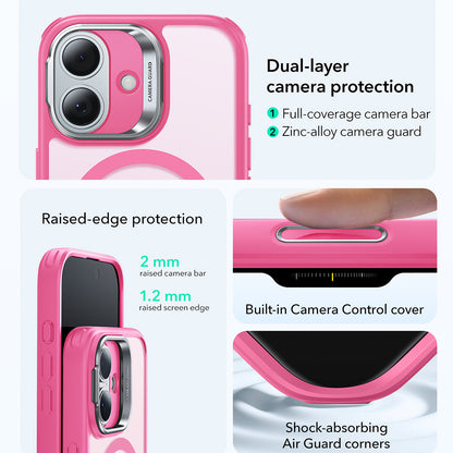 Husa MagSafe pentru Apple iPhone 17, ESR, Classic Hybrid Kickstand, Roz Satinata