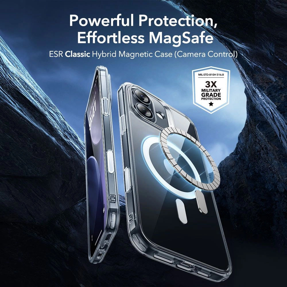 Husa MagSafe pentru Apple iPhone 17, ESR, Classic Hybrid with Screen Protector, Transparenta