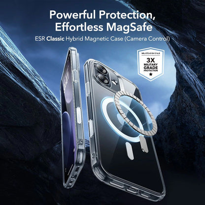 Husa MagSafe pentru Apple iPhone 17, ESR, Classic Hybrid with Screen Protector, Transparenta