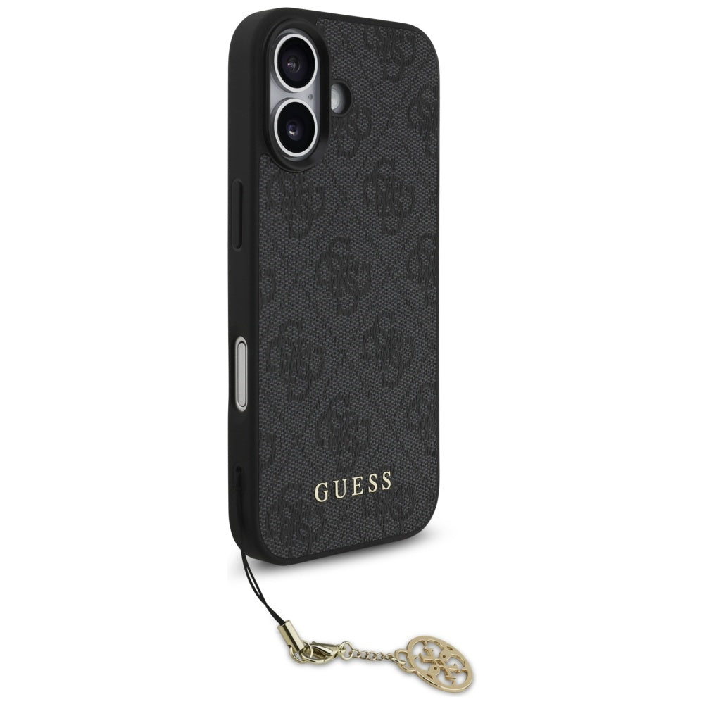 Husa MagSafe pentru Apple iPhone 17, Guess, 4G Charm Cradle, Neagra