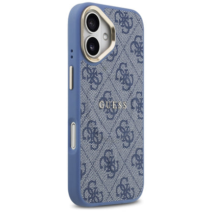 Husa MagSafe pentru Apple iPhone 17, Guess, 4G Classic, Albastra