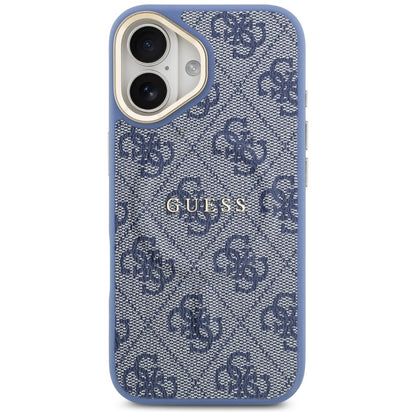 Husa MagSafe pentru Apple iPhone 17, Guess, 4G Classic, Albastra