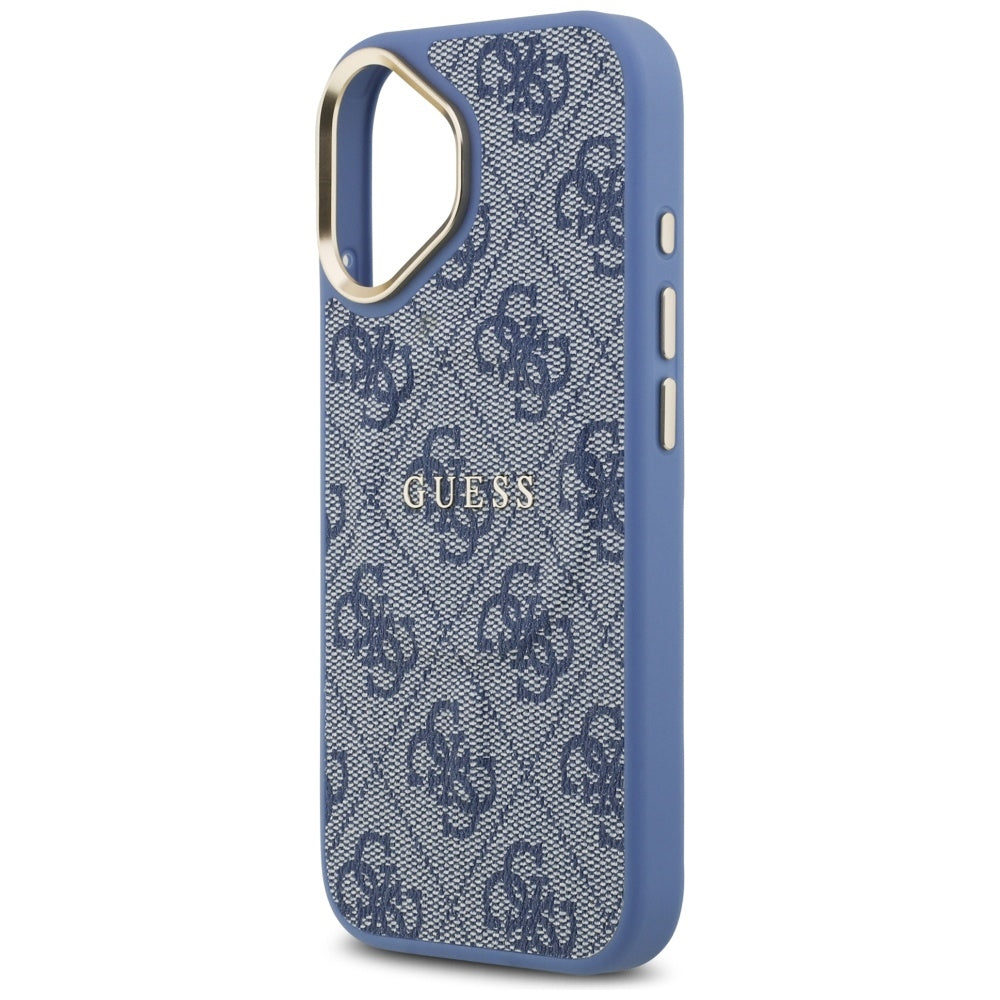 Husa MagSafe pentru Apple iPhone 17, Guess, 4G Classic, Albastra