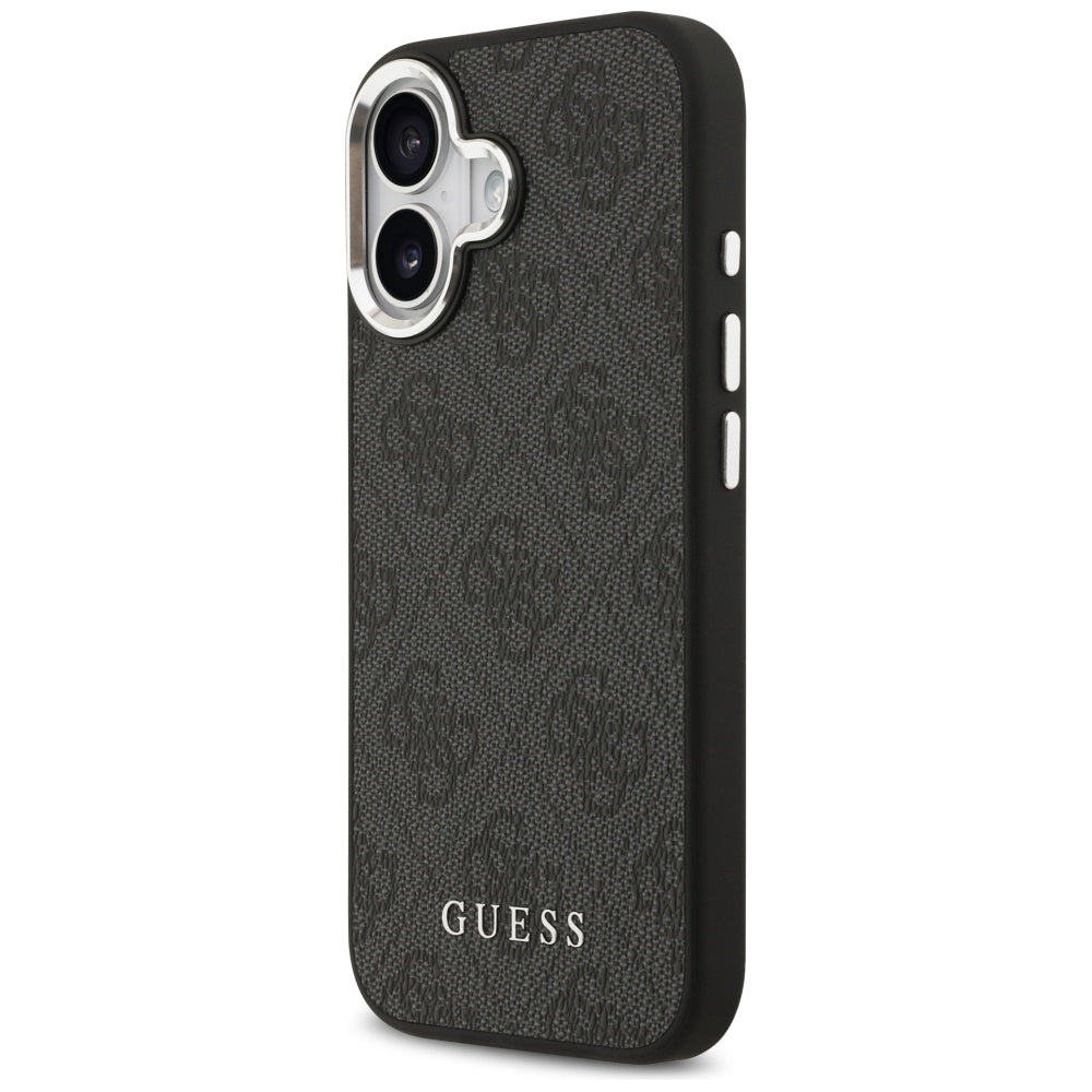 Husa MagSafe pentru Apple iPhone 17, Guess, 4G Classic Logo, Neagra