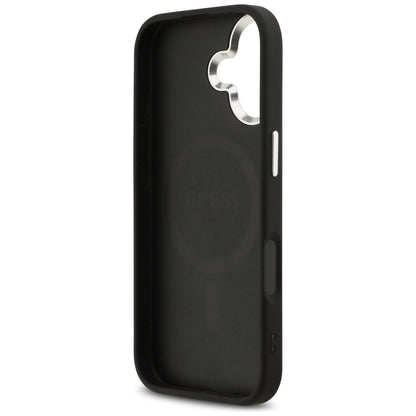Husa MagSafe pentru Apple iPhone 17, Guess, 4G Classic Logo, Neagra