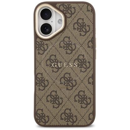 Husa MagSafe pentru Apple iPhone 17, Guess, 4G Classic, Maro