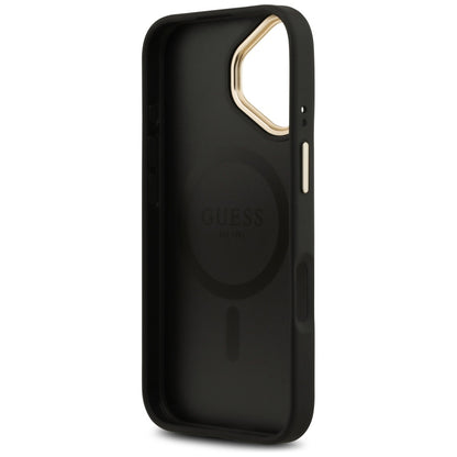 Husa MagSafe pentru Apple iPhone 17, Guess, 4G Classic, Neagra