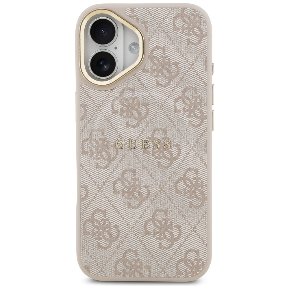 Husa MagSafe pentru Apple iPhone 17, Guess, 4G Classic, Roz