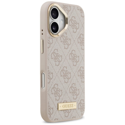 Husa MagSafe pentru Apple iPhone 17, Guess, 4G Logo Plate, Roz