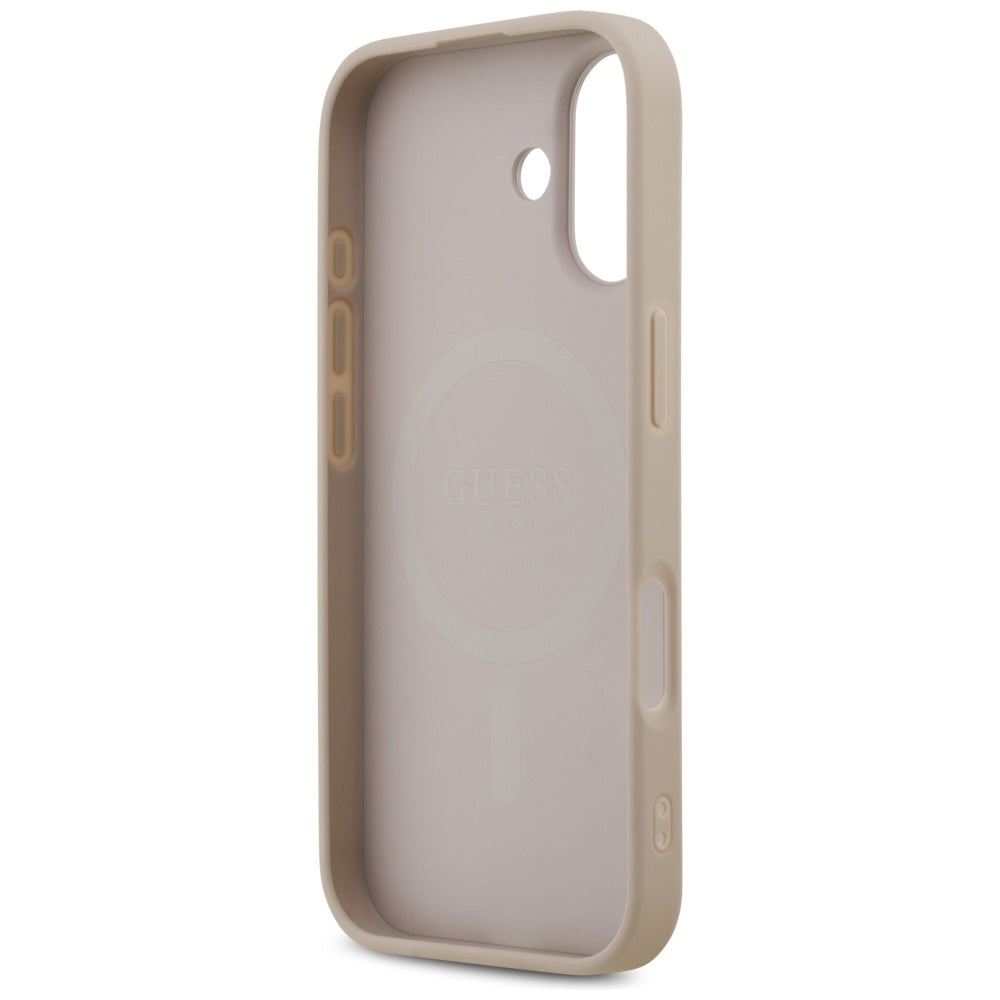 Husa MagSafe pentru Apple iPhone 17, Guess, 4G Printed Stripes, Roz