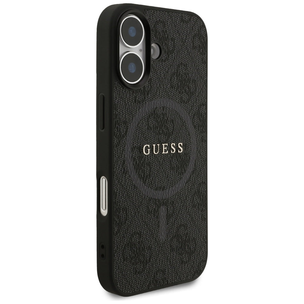 Husa MagSafe pentru Apple iPhone 17, Guess, 4G Ring Classic Logo, Neagra