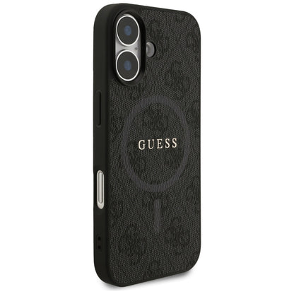 Husa MagSafe pentru Apple iPhone 17, Guess, 4G Ring Classic Logo, Neagra