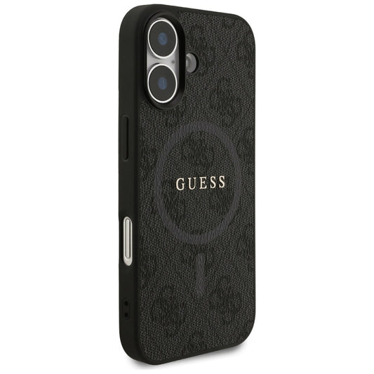 Husa MagSafe pentru Apple iPhone 17, Guess, 4G Ring Classic Logo, Neagra