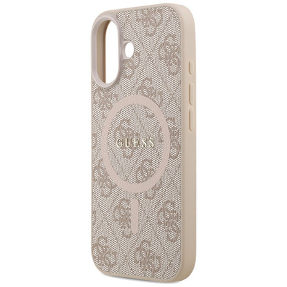 Husa MagSafe pentru Apple iPhone 17, Guess, 4G Ring Classic Logo, Roz