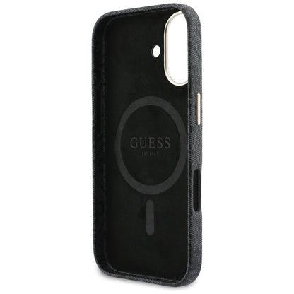 Husa MagSafe pentru Apple iPhone 17, Guess, 4G Script Logo, Neagra