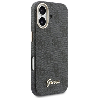 Husa MagSafe pentru Apple iPhone 17, Guess, 4G Script Logo, Neagra