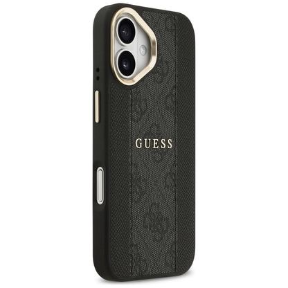 Husa MagSafe pentru Apple iPhone 17, Guess, 4G Stripe, Neagra