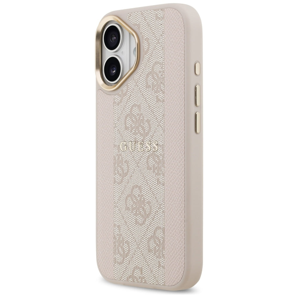 Husa MagSafe pentru Apple iPhone 17, Guess, 4G Stripe, Roz