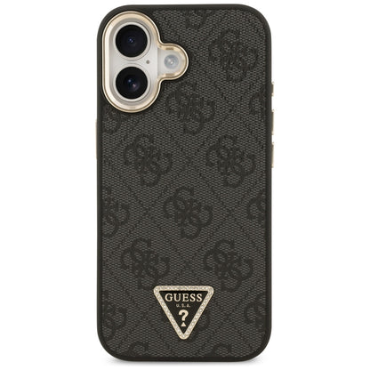 Husa MagSafe pentru Apple iPhone 17, Guess, 4G Triangle Diamond Logo, Neagra