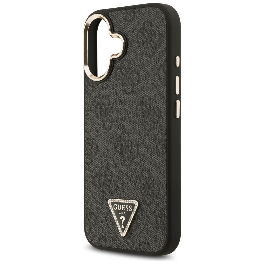 Husa MagSafe pentru Apple iPhone 17, Guess, 4G Triangle Diamond Logo, Neagra