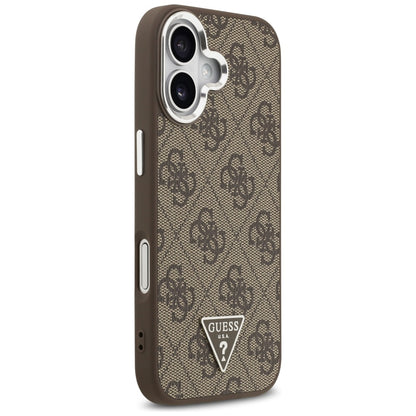 Husa MagSafe pentru Apple iPhone 17, Guess, 4G Triangle Logo, Maro Argintie