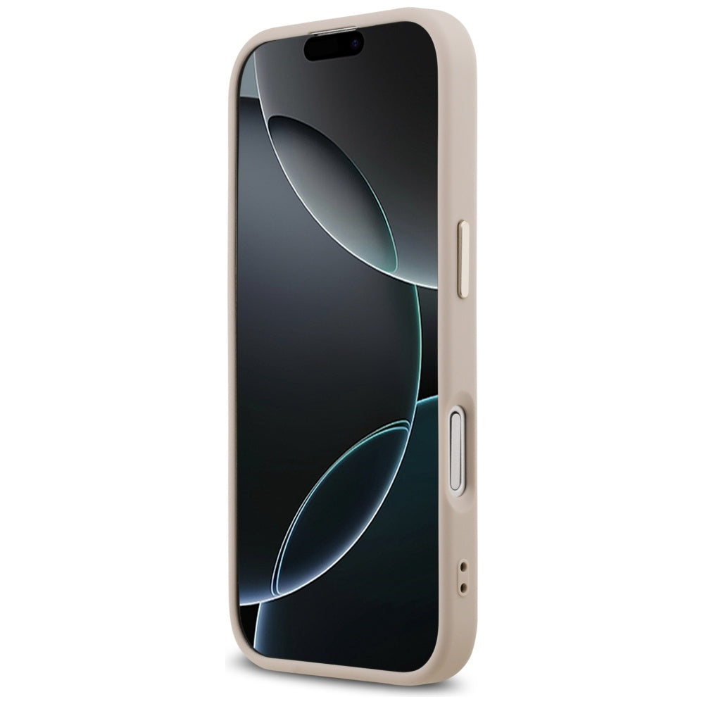 Husa MagSafe pentru Apple iPhone 17, Guess, 4G Triangle Logo, Roz Aurie