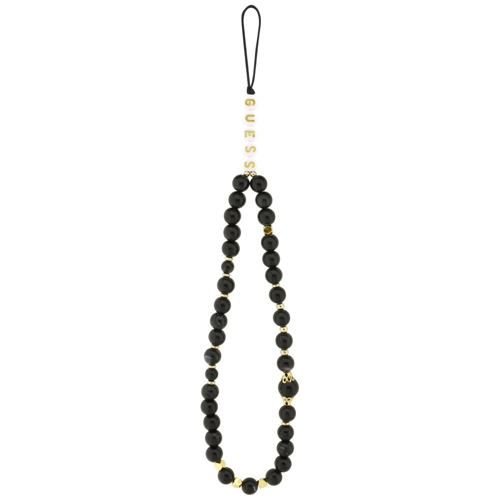 Husa MagSafe pentru Apple iPhone 17, Guess, 4G Triangle Logo with Cord Strap, Neagra